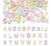 Bestewelry 52 perline a forma di lettera con foro grande | Perline in acrilico con lettere dell'alfabeto dalla A alla Z, imitazione gelatina, per la creazione di braccialetti dell'