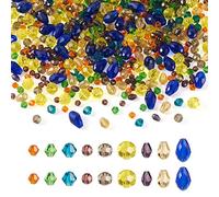 Bestewelry 530 perline biconiche in cristallo sfaccettate, a goccia, rotonde, sfuse, per braccialetti bohémien, gioielli, artigianato