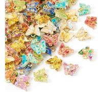 Bestewelry Ciondoli a forma di farfalla in acrilico con retro piatto, per la creazione di gioielli, collane, orecchini, portachiavi fai da te, 12.5x14.5x3mm, Acrilico