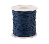 Bestewelry - Cordini in cotone cerato, 100 m, filo di cotone cerato, 1 mm, macramè, perline per cucito, per la creazione di gioielli (blu prussiano)
