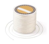 Bestewelry Cordoncino in nylon, filo da 0,8 mm intrecciato per annodatura, filo macramè, per gioielli, cucito (beige)