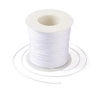Bestewelry Cordoncino in nylon, filo da 0,8 mm, intrecciato per annodatura, filo macramè, per gioielli, cucito (bianco)