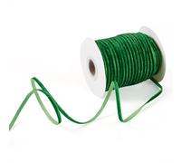 Bestewelry Nastro di velluto verde da 45,7 m, 3 mm, piatto, su un lato, morbido, decorativo, con bobine, per confezioni regalo, fiocchi per capelli