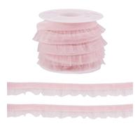 Bestewelry Nastro in organza di velluto per cucito, lunghezza 4,5 m, 15 mm, in velluto, per abiti da sposa, per cucito, artigianato, abiti, costumi, abbellimenti, colore: rosa