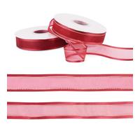Bestewelry Nastro in organza, larghezza 25 mm, lunghezza 90 m, colore: rosso