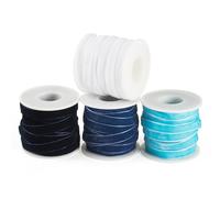 Bestewelry Nastro in velluto piatto da 40 m, 9,5-10 mm, decorativo, per confezioni regalo e per la realizzazione di fiocchi, colore: blu scuro