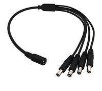Bestga Cavo splitter DC 1 femmina a 4 connettori maschi 5,5 mm x 2,1 mm Cavo splitter per fotocamera Cavo di taglio DC femmina splitter Y per telecamera di sorveglianza Bar
