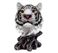 BestGiftEver White Tiger Bust Freestanding Tabletop Home Decor - Wild Animal Sculpture Collectible Gifts - Decor for Bedroom and Living Room - Lucky Tiger Statue for Shelf and Office Desk Accent