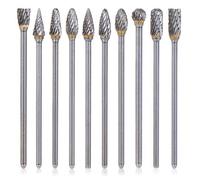 Bestgle 10 pezzi da 3 mm (1/8 ")asta lunga doppia taglierina frese in carburo di tungsteno lime rotanti frese diamantate set di punte per utensile rotante di smerigliatrice, lunghezza: 100 mm