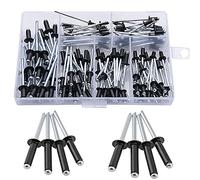 Bestgle 120 Pezzi Kit Rivetti Ciechi Neri Alluminio Rivetti Ciechi Rivetto Cieco in Alluminio M2.4 / M3.0 / M3.2 / M4 Kit Assortimento di Mobili