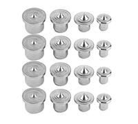 Bestgle 16 Pezzi Perno Centro di Allineamento Spine in Metallo Centro di Centraggio Punte Perno Set Strumento Centro di Marcatura Trapano 6mm, 8mm, 10mm, 12mm