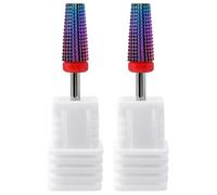 Bestgle 2 punte per levigatrice unghie, punta professionale 5 in 1, punte per levigatrice per unghie 3/32", punte per unghie per frese per unghie elettriche per manicure e pedicure, fine-F