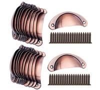 Bestgle - 20 maniglie per tazze, stile retrò, in rame spazzolato rosso, per credenze, cassetti e conchiglie, con viti (81 x 35 mm)