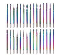 Bestgle 30 Pezzi Punte Fresa Unghie, Professionale Strumenti di Trapano per Unghie Elettrico, Nail File Drill in Metallo in Acciaio al Tungsteno Colorato