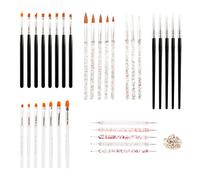 Bestgle 33 pennelli per unghie per nail art, pennello per manicure, 5 penne per unghie e 3 pennelli per unghie in dettaglio+18 pennelli per unghie in gel+7 pennelli per unghie + 50 strass per unghie