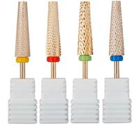 Bestgle 4 Pz Punte per unghie, Punte Levigatrice per unghie, 3/32" Drill Nail Drill Strumenti per Manicure Pedicure Home Utilizzare, Professionale Rimuovere Gel, M/C/F/XF