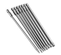 Bestgle 8 PCS Cacciaviti a Bit da 150 mm, Set di Portainserti Magnetico per Avvitatore Professionali Lunghi, Cacciavite a Punta Magnetica per Cacciavite 1/4" (8 Pezzi 150 mm T8-T40)