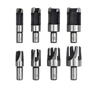 Bestgle 8 Pezzi Frese per Tappi in Legno, 6mm/ 10mm/ 13mm/ 16mm Taglierina per Punte da Trapano a Tenone di Acciaio al Carbonio, Dritte e Coniche