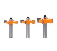 Bestgle 8mm Gambo Punta per fresatura del legno,3 Pezzi tongue and Groove router bit set,4 flauti frese per spianare per Legno CNC fresa Strumento per la lavorazione del legno
