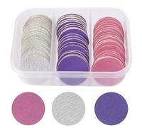 Bestgle Disco abrasivo per pedicure, 60 pezzi, carta vetrata, 25 mm, per la cura dei piedi, per la cura dei piedi, dischi di carta vetrata per talloni screpolati, pelle morta con albero a 180 grana