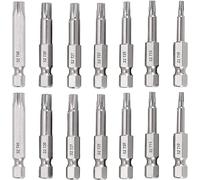 Bestgle Set di 14 punte per cacciavite Torx a 5 punti, set di cacciaviti magnetici S2 in acciaio 1/4", codolo esagonale Torx, punte T10, T15, T20, T25, T27, T30, T40, lunghezza 50 mm