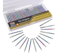 Bestgle Set di 30 punte diamantate per trapano per unghie, punte colorate in carburo da 3/32 pollici, per lucidatura unghie in gel acrilico, cuticole, manicure, pedicure