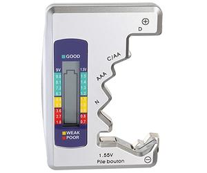 Bestgle Tester digitale per batteria, display LCD, tester per batteria, tester per batteria, universale, per AA, AAA, C, D, 9 V, 1,5 V