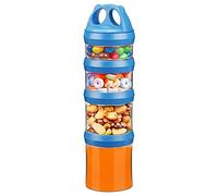 Besthouse Contenitori per Alimenti, Set di 4 Pezzi Twist Lock Impilabile, Contenitori Plastica per Conservare Latte, Proteine in Polvere, Snack, Articoli da Viaggio, Senza BPA(Blu, 910ML)