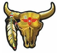 Bestiame Testa Teschio Alta Filo Calore Sigillato Supporto Cucire Toppa -