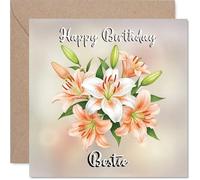 Bestie - Biglietto di auguri di compleanno con fiori floreali, per migliore amico e famiglia, 145 mm