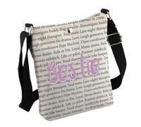 Bestie - Borsa a tracolla con parole positive, idea regalo per migliore amica, regalo per sorelle e migliori amiche, Borsa Bestie
