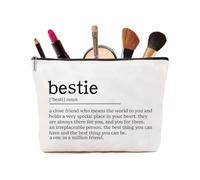 Bestie, figlia, sorella, sposa, borsa per il trucco da donna, idee regalo VivaJoy per Natale, compleanno e matrimonio. Borse cosmetiche per sorella, amici, fratello e figlia, Bianco Bestie 01, Bestie