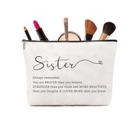Bestie, figlia, sorella, sposa, borsa per il trucco da donna, idee regalo VivaJoy per Natale, compleanno e matrimonio. Borse cosmetiche per sorella, amici, fratello e figlia, Sorella Bianca, Sorella