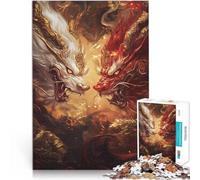 Bestie mitologiche si scontrano tra fiamme dorate Puzzle 1000 pezzi per adolescenti Analisi e logica è ideale come regalo per tutta la famiglia 38x26cm