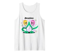 Besties Cool Lovely Two Flowers Illustration Graphic Designs Canotta