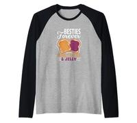 Besties Forever - Burro di Arachidi e Gelatina, per Migliori Amici Maglia con Maniche Raglan