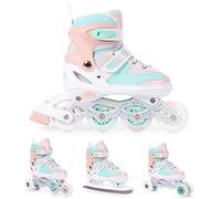 BESTIF - Pattini in linea per bambini e adulti, 4 in 1, regolabili