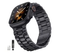 Bestig Cinturino di ricambio regolabile in acciaio inox di alta qualità per Apple Watch Series 6 SE 5 4 3 2 1, Nero opaco/Nero Lucido, 42mm 44mm 45mm 49mm, Bracciale, Sport