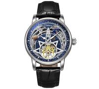 BESTKANG Orologio da polso da uomo, automatico, meccanico, scheletro, in pelle, impermeabile 3 AT