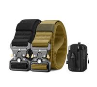 BESTKEE 2 Pacchi Cintura Tattica, 3,8 cm Cinghia da per Impieghi Gravosi, Fibbia in Metallo a Sgancio Rapido, Cintura da Lavoro, Cintura Militare, Regalo con Custodia Tattica