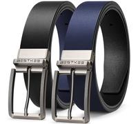 BESTKEE Cintura Uomo, Cintura Reversibile di Pelle 35mm Confezione Regalo, Regolabile e Accorciabile