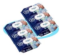 BESTLINE Salviette umidificate per bambini, cura e idratazione profonda, fibre ultra morbide, ideali per pelli sensibili, profumi freschi e agrumi (Baby Blue, 6 confezioni da 120 pezzi)