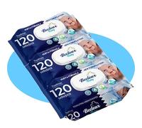 BESTLINE Salviette umidificate per bambini, cura e idratazione profonda, fibre ultra morbide, ideali per pelli sensibili, profumi freschi e agrumi (Baby Blue, 3 confezioni da 120 pezzi)