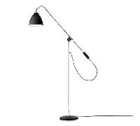 Gubi BL4 Lampada da terra, cromo/nero