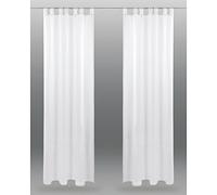 Bestlivings Noella, tenda decorativa trasparente in voile, larghezza 140 x lunghezza 245 cm, confezione da 2 pezzi, accessori per la casa (bianco, bianco puro, senza fermatenda)