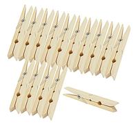 Bestlivings Set di 24 mollette in bambù da 6 cm, mollette in bambù con molla in metallo resistente