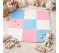 Bestlivings Tappeto puzzle da gioco per bambini, colorato, 9 pezzi, 30 x 30 cm x 1 cm di altezza, rivestimento morbido, tappeto puzzle per la cameretta dei bambini, tappetino da gioco