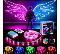 BestLuz Striscia LED alimentata a batteria con timer, striscia luminosa LED a batteria 2 m rgb luci diy con telecomando per camera da letto, TV, festa, skateboard, pianoforte, armadio, arredamento