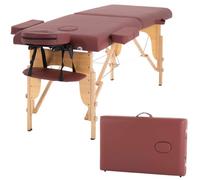 BestMassage Lettino da massaggio portatile, 61 cm di larghezza, regolabile in altezza, 2 tavolini pieghevoli per spa, con borsa in tessuto non tessuto, per spa e massaggio ai piedi del viso