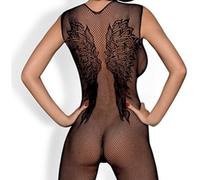 Besto Body Stocking Nere Sexy Con Pizzo Ali D’Angelo, Taglio Aperto